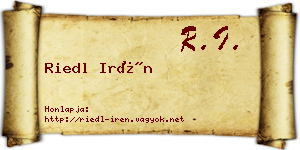 Riedl Irén névjegykártya