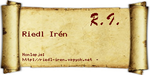 Riedl Irén névjegykártya